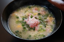 Crab rice soup