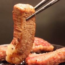 Seared wagyu beef on stone grilled bowl