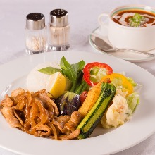 Stir-fried pork set meal