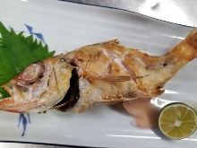 Salt roasted rosy seabass