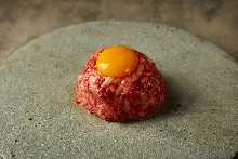 Rare Wagyu beef tartare