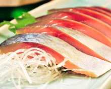Japanese pickled mackerel sashimi