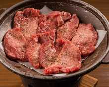 Thickly sliced premium beef tongue