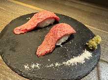 Beef nigiri sushi