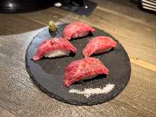 Wagyu beef nigiri sushi