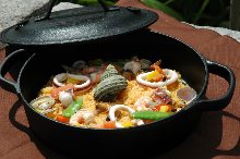 Seafood paella