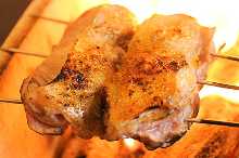 Salted and grilled locally raised chicken