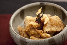 Chicken skin with ponzu