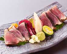Seared skipjack tuna