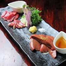 Assorted chicken sashimi, 3 kinds