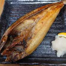 Salted and grilled Atka mackerel