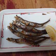 Seared shishamo smelt