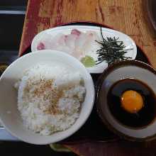 Minced sea bream and rice