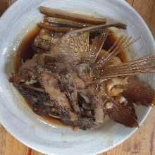 Simmered bony parts of seabream