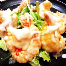 Stir-fried shrimp with mayonnaise