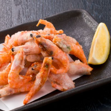 Fried pink shrimp