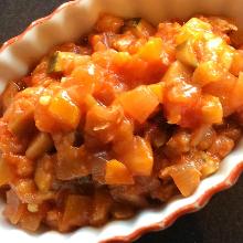 Simmered in tomato sauce Simmered in tomato sauce