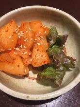 Cubed daikon radish kimchi