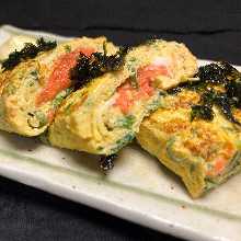 Omelet of spicy cod roe