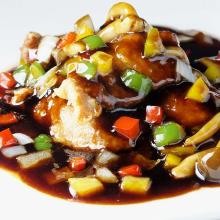 Sweet and sour pork with black vinegar