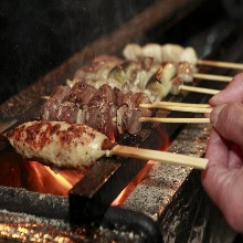 Assorted grilled chicken skewers