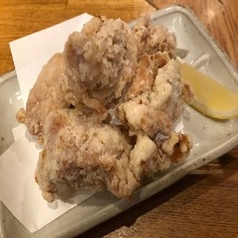 Fried locally raised chicken