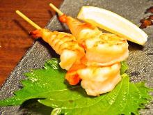 Grilled shrimp skewer