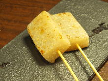 Shishamo smelt roe in konjac teppanyaki