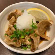 Chicken skin with ponzu