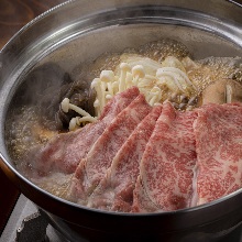 Wagyu beef spencer roll sukiyaki