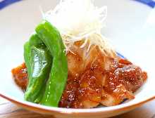 Grilled pork belly with miso sauce