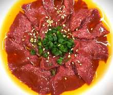 Slow-cooked beef heart sashimi