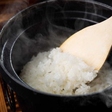 Our store's most popular No.2 Iron pot silver shari rice (Yukiwakamaru brand rice from Yamagata prefecture) 1.5 cups