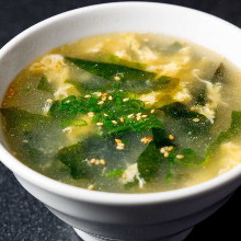 Wakame seaweed egg drop soup