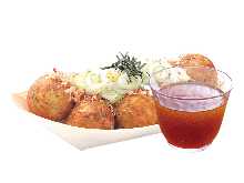 Takoyaki with green onions