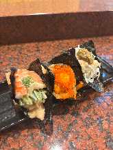 Hand rolled sushi
