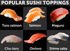 Popular sushi toppings