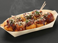 Takoyaki balls in paper tray