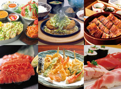 6 different dishes of food