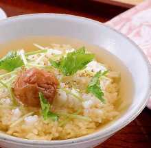 Shirasu chazuke (whitebait and rice with tea)