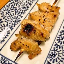 Chicken skin skewer