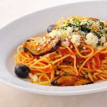 Eggplant and Zao Mozzarella Pasta with eggplant tomato sauce