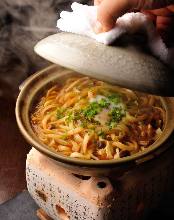 Wheat noodles boiled in miso