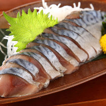 Japanese pickled mackerel sashimi