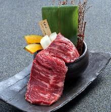 Tsuboduke harami yaki (marinated and grilled skirt steak)