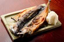 Charcoal grilled mackerel