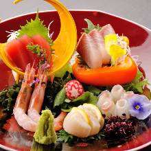 Assorted sashimi of the season