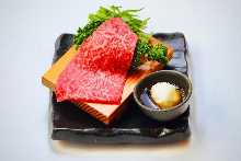 Wagyu beef loin yakishabu with Grated radish