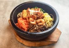 Stone grilled seafood bibimbap