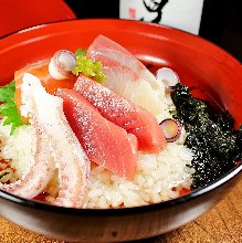 Kaisen chazuke (seafood and rice with tea)